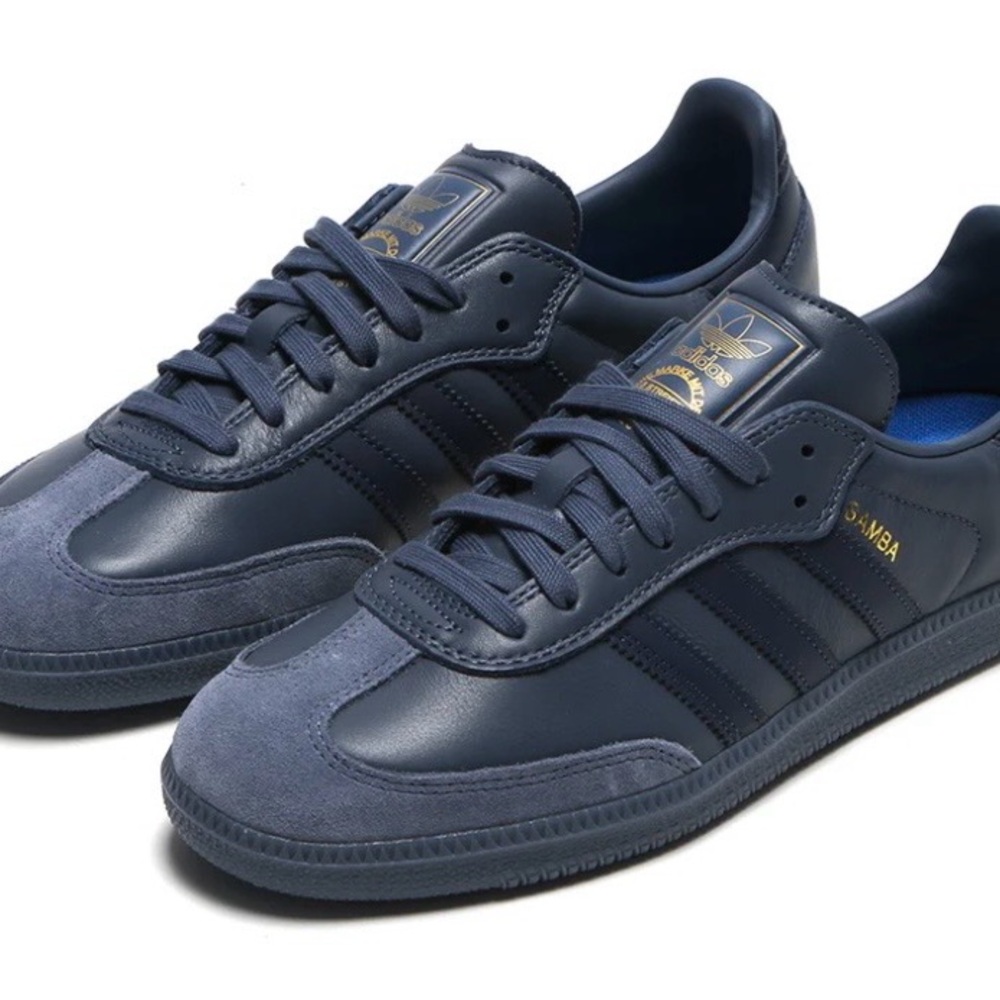 NWT Adidas Samba ADV Men’s 9.5 Women’s 10.5 JH8803 Preloved Ink / Gold Metallic